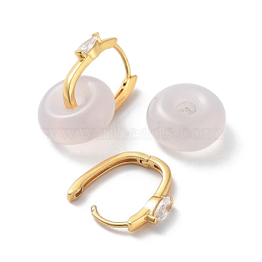 Pendientes de aro de ágata natural donut para mujer(EJEW-E303-25G-02)-3