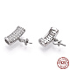 Rhodium Plated 925 Sterling Silver Micro Pave Cubic Zirconia Cup Peg Bails Pendants(STER-T004-71P)-1
