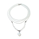 2Pcs 2 Style Opalite Heart Pendant Necklaces Set(NJEW-JN04068)-1