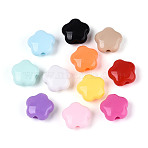 Opaque Acrylic Beads, Flower, Mixed Color, 14x15x7.5mm, Hole: 2.5mm, about 304pcs/500g(SACR-T019-23M)