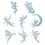 Waterproof PVC Colored Laser Stained Window Film Adhesive Stickers, Electrostatic Window Stickers, Fairy Pattern, 12cm, 16pcs/set(DIY-WH0256-023)
