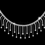 Rhinestone & Iron Tassels Chain, Mesh Bridal Veils, for Women Wedding Party Decorations, Platinum, 50mm(PW-WG44583-01)