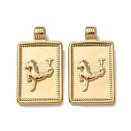 304 Stainless Steel Pendants, Rectnagle with Twelve Constellations Charms, Golden, Capricorn, 24.5x14.5x2.5~3mm, Hole: 2mm(STAS-C184-11G-01)