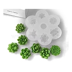 Lover Mother's Day Rose DIY Candle Silicone Molds, Food Grade Silicone, Decoration Making, for Candle Making, White, 120x120x26mm(PW-WGEBAB0-02)