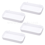 4Pcs Plastic Hanging Trays for Mesh Display, Rectangle, White, 18.9x9.75x3.15cm(AJEW-GO0004-51)