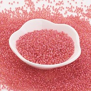 (Toho code TR-11-979) TOHO Japanese Seed Beads, Round, 11/0, (979) Luminous Light Topaz/Neon Pink Lined, 2x1.5mm, Hole: 0.5mm, about 900pcs/10g(X-SEED-K008-2mm-979)