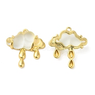 Translucent Resin Pendants, Cloud Charms, with Rack Plating Real 18K Gold Plated Brass Findings, Long-Lasting Plated, Cadmium Free & Lead Free, Clear, 24.5x22.5x6mm, Hole: 1.6mm(KK-C023-04E)
