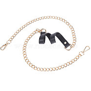 PU Leather Bag Straps, with Alloy Swivel Clasps and Iron Curb Chains, Bag Replacement Accessories, Light Gold, 120cm(FIND-WH0114-25B)