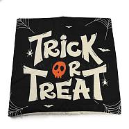 Burlap Halloween Pillow Case, Square Cushion Cover, for Sofa Bed Decoration, Spider Pattern, 45x45x0.5cm(AJEW-Z003-01A)