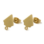 Ion Plating(IP) 304 Stainless Steel Stud Earring Findings, Arrow, Golden, 12x9mm, Hole: 1.2mm, Pin: 0.7x11mm(STAS-I206-79G)