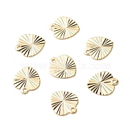 Brass Charms, Long-Lasting Plated, Cadmium Free & Lead Free, Heart, Real 24K Gold Plated, 10x8.5x0.2mm, Hole: 1.2mm(KK-F831-025G-RS)