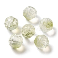 Transparent Glass Beads, Cube, Yellow Green, 12x12x12mm, Hole: 1.4mm(GLAA-A012-02I)