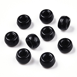 Opaque Plastic Beads, Barrel, Black, 9x6mm, Hole: 3.8mm, about 1950pcs/500g(KY-T025-01-F01)