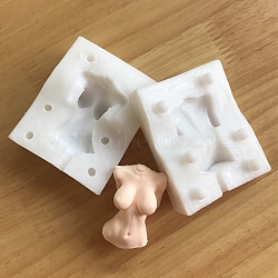 DIY Silicone Craft Doll Body Mold, for Fondant, Polymer Clay Making, Epoxy Resin, Doll Making, Body, White, 80x65x27mm(DIY-I082-08)