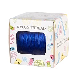 Nylon Thread, Rattail Satin Cord, Blue, 1.0mm, about 76.55 yards(70m)/roll(NWIR-JP0013-1.0mm-368)