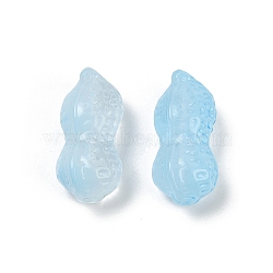 Transparent Glass Beads, Peanut, Baking Paint, Sky Blue, 23x11.5x11mm, Hole: 1.5mm(DGLA-E004-07K)