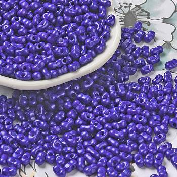 Baking Paint Glass Seed Beads, Peanut, Mauve, 5.5~6x3~3.5x3mm, Hole: 1~1.2mm