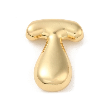 Brass Pendant, Real 18K Gold Plated, Letter T, 23x17x7mm, Hole: 2.7x2mm