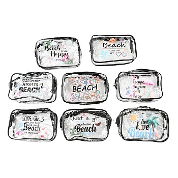 PVC Cosmetic Pouches, Waterproof Clutch Bag, Mixed Color, 14x18x6cm, 8 style, 1pc/style, 8pcs/set