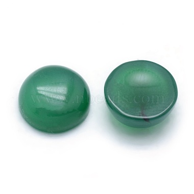 Natural Dyed & Heated Green Onyx Agate Cabochons(G-P393-R43-10mm)-2