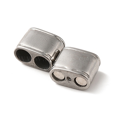 Tarnish Resistant 304 Stainless Steel Magnetic Clasps with Glue-in Ends(STAS-P325-02P)-3