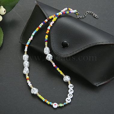 2Pcs 2 Styles Glass Seed Beaded Necklaces Sets(NJEW-SZ0001-38)-5