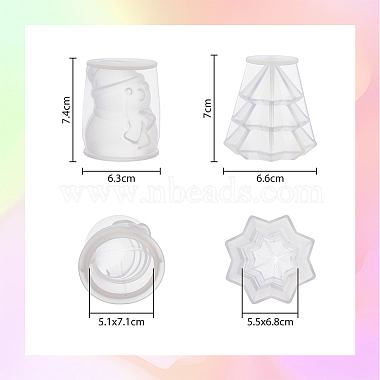 2Pcs 2 Style Christmas Candle Silicone Molds(CAND-FH0001-03)-2