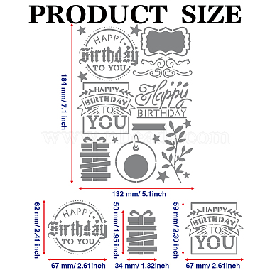 Изготовленные на заказ трафареты для резки металла из нержавеющей стали с днем рождения(DIY-WH0289-066)-2