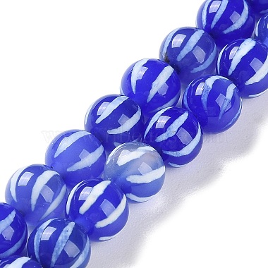 Blue Round Tibetan Agate Beads