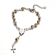 Pulseras de abalorios del rosario con la cruz(BJEW-E282-03GP)-1