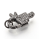 Brass Micro Pave Cubic Zirconia Lobster Claw Clasps(ZIRC-S058-14B)-1