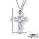 Brass Shiny Clear Cubic Zirconia Cross Pendant Necklaces Fashionable and Versatile(NZ6047-2)-1