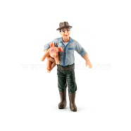 Mini PVC Farm Hand Figures, Realistic Farmer People Model for Preschool Educational Learn Cognitive, Children's Toys, Pig Pattern, 50x90mm(MIMO-PW0001-182P)