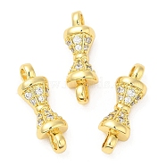 Rack Plating Brass Pave Clear Cubic Zirconia Connector Charms, Bowknot Links, Long-Lasting Plated, Lead Free & Cadmium Free, Real 18K Gold Plated, 6x20x5mm, Hole: 3x2mm(KK-Z028-06G)
