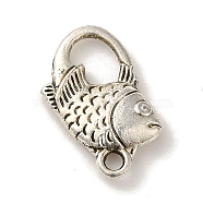 Tibetan Style Alloy Lobster Claw Clasps, Cadmium Free & Lead Free, Fish, Antique Silver, 19x13.5x3mm, Hole: 2mm(TIBEP-L021-26AS)