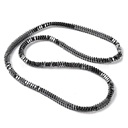 Faceted Square Synthetic Non-magnetic Hematite Beaded Necklaces, with Alloy Screw Clasps, 20.28 inch(51.5cm)(NJEW-Q341-01)