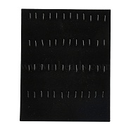 Wood Jewelry Pendant Display Planks, with Velvet, Rectangle, Black, 250x200x4mm(PDIS-N003-01)