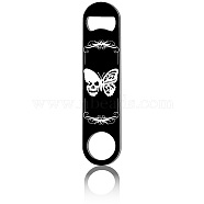 430 Stainless Steel Bottle Openers, Laser Cut, Rectangle, Butterfly, 178x40x2mm(AJEW-WH0259-040)