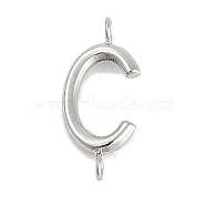 304 Stainless Steel Letter Connector Charms, Stainless Steel Color, Letter C, 12x5.5x2mm, Hole: 1.2mm(STAS-M108-01P-03)