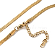 304 Stainless Steel Snake Chains Necklaces for Women, Golden, 16.38x0.12 inch(41.6x0.3cm)(NJEW-B079-01A-G)