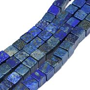Natural Lapis Lazuli Beads Strands, Cuboid, 8~8.5x8~8.5x8~8.5mm, Hole: 1.2mm, about 49pcs/strand, 15.75''(40cm)(G-G974-01)