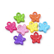 Opaque Acrylic Pendants, Butterfly, Mixed Color, 16x16x5mm, Hole: 3mm(X-SACR-Q190-77)