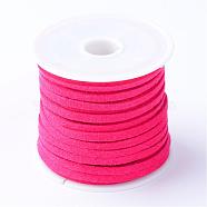 Faux Suede Cord, Faux Suede Lace, Cerise, 5x1.5mm, about 5.46 yards(5m)/roll, 25rolls/bag(LW-R003-5mm-1045)