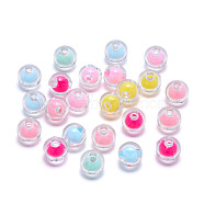 Transparent Acrylic Beads, Bead in Bead, Round, Mixed Color, 8x7.5mm, Hole: 2mm, about 1700pcs/500g(TACR-S135-002)