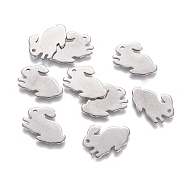 201 Stainless Steel Bunny Charms, Rabbit, Stainless Steel Color, 11.5x16x0.7mm, Hole: 1mm(STAS-L233-087P)