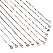 20Pcs 4 Style Titanium Steel Curb & Cable & Box Chain Necklaces Set for Men Women, Stainless Steel Color, 17.72~18.03 inch(45~45.8cm), 5Pcs/style(NJEW-TA0001-12)
