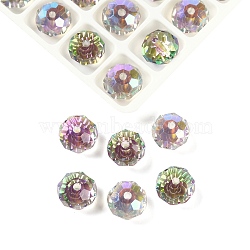 AB Color Plated Glass Beads, Faceted, Round, Plum, 8x5.5~6mm, Hole: 1.4~1.6mm, 336pcs/set(EGLA-P059-03B-AB05)