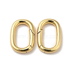 Brass Spring Gate Rings, Cadmium Free & Nickel Free & Lead Free, Oval, Real 18K Gold Plated, 7 Gauge, 23x15.5x3.5mm, Hole: 9x17mm(KK-J301-07B)