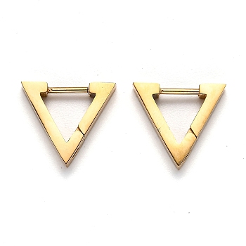 304 Stainless Steel Triangle Huggie Hoop Earrings, Golden, 13x14.5x3mm, Pin: 1mm