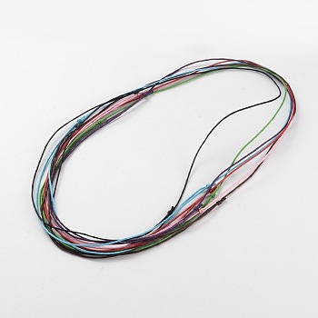 Korea Waxed Cotton Cord Necklace Making, Adjustable, Mixed Color, 14.5 inch~29 inch(37~74cm)
